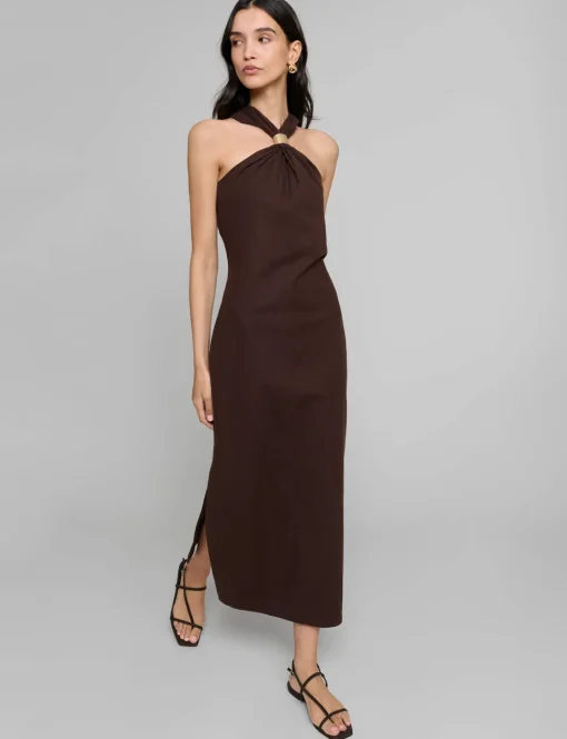 Attica Linen Gold Cuff Dress-BESTSELLER
