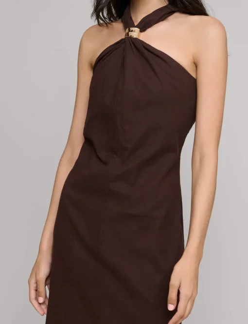 Attica Linen Gold Cuff Dress-BESTSELLER