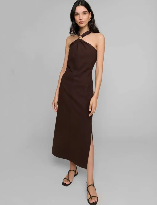 Attica Linen Gold Cuff Dress-BESTSELLER