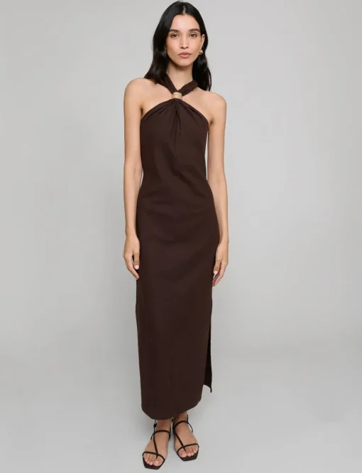 Attica Linen Gold Cuff Dress-BESTSELLER