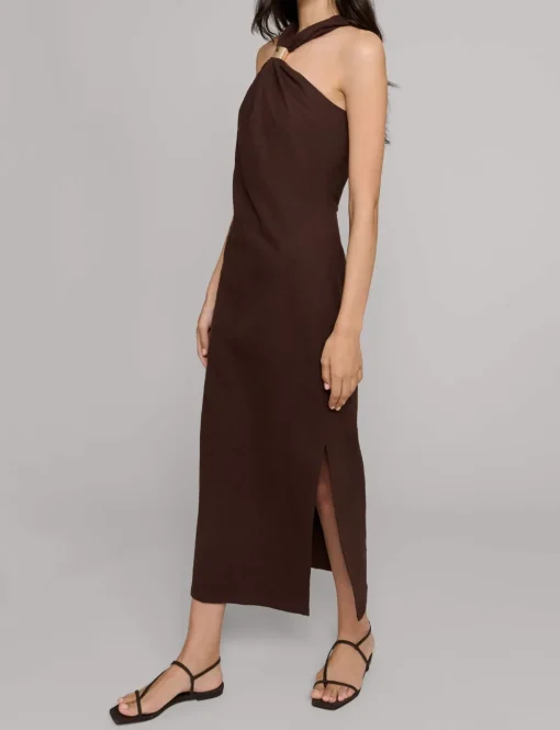 Attica Linen Gold Cuff Dress-BESTSELLER