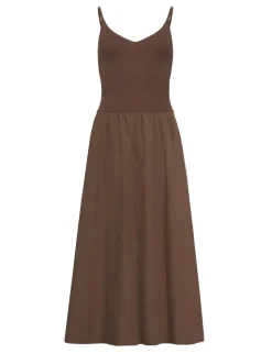 Bea Combination Maxi Dress in Brown