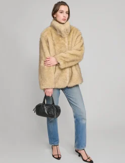 Beige Faux Fur Jacket