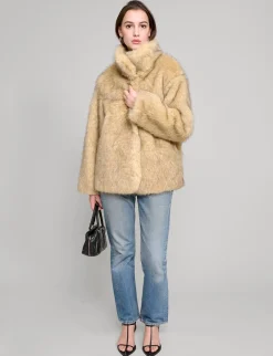 Beige Faux Fur Jacket