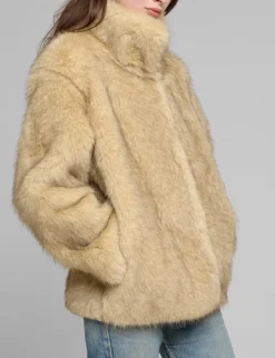 Beige Faux Fur Jacket