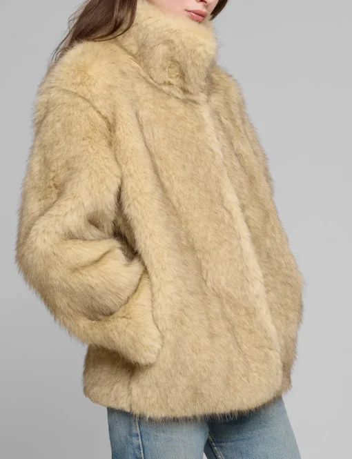 Beige Faux Fur Jacket
