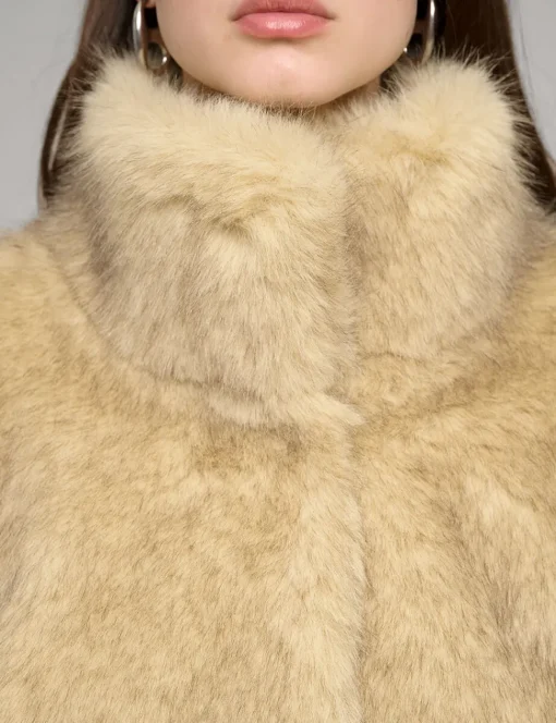 Beige Faux Fur Jacket
