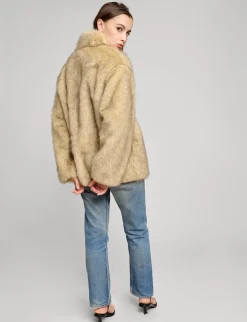 Beige Faux Fur Jacket