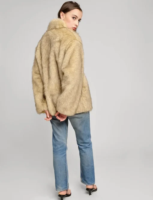 Beige Faux Fur Jacket