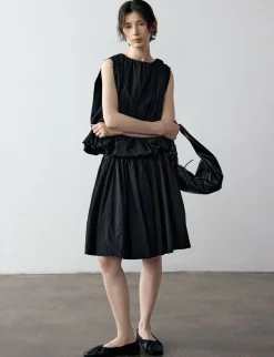 Black Aline Puff Skirt-PREORDER
