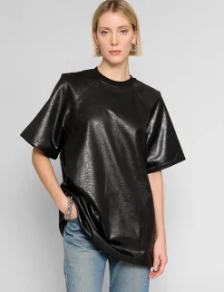 Black Leather T-Shirt