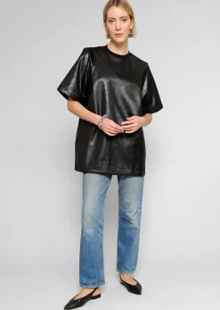 Black Leather T-Shirt