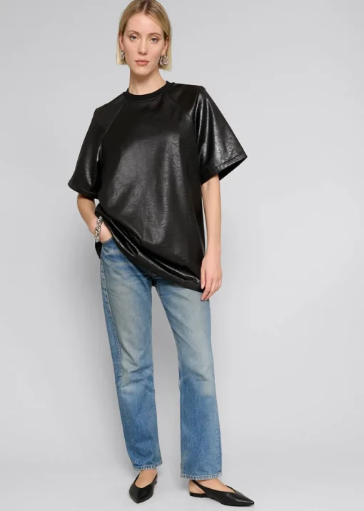 Black Leather T-Shirt