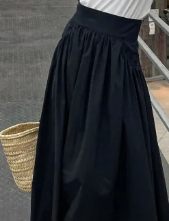 Black Poplin Skirt -PREORDER