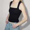 Black Square Neck Tank Top