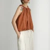 Braided Halted Puff Top in Sienna