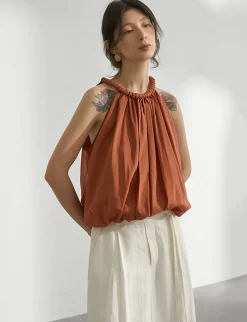 Braided Halted Puff Top in Sienna
