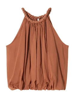 Braided Halted Puff Top in Sienna