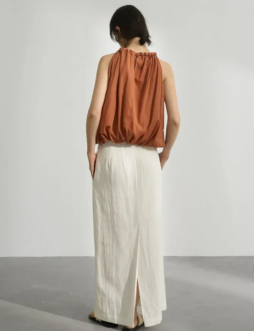 Braided Halted Puff Top in Sienna