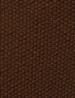 Brown Crochet-Knit Slit Skirt