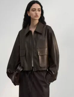 Brown Patch Pocket Leather Jacket-BESTSELLER
