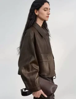 Brown Patch Pocket Leather Jacket-BESTSELLER