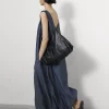 Bubble Hem Chambray Dress