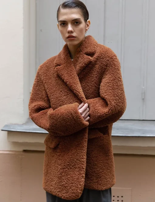 Camel Faux Fur Coat