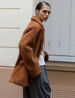 Camel Faux Fur Coat