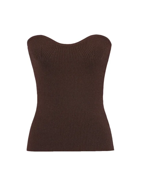 Cass Sweetheart Knit In Chocolate-BESTSELLER