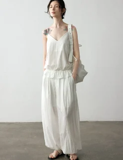 Ella White Parachute Pants-PREORDER