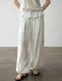 Ella White Parachute Pants-PREORDER