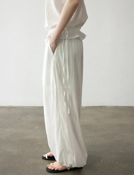 Ella White Parachute Pants-PREORDER