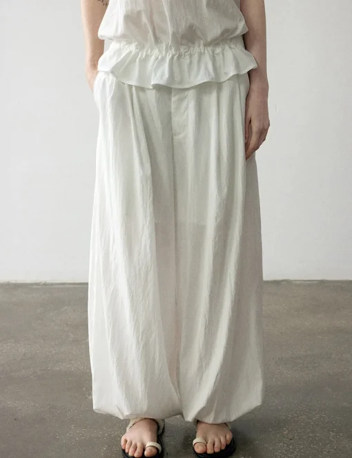 Ella White Parachute Pants-PREORDER