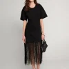 Fringe Cotton Tee Dress