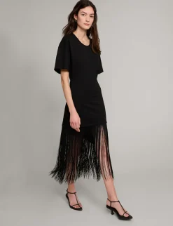 Fringe Cotton Tee Dress