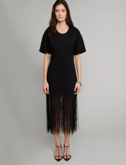Fringe Cotton Tee Dress