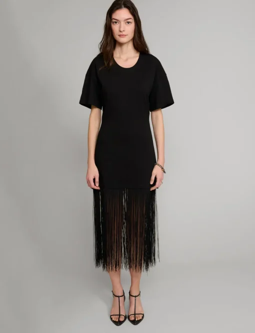 Fringe Cotton Tee Dress