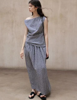 Gingham Cocoon Skirt-PREORDER