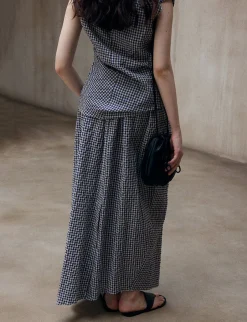 Gingham Cocoon Skirt-PREORDER