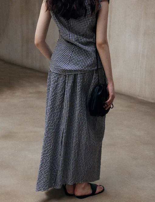 Gingham Cocoon Skirt-PREORDER