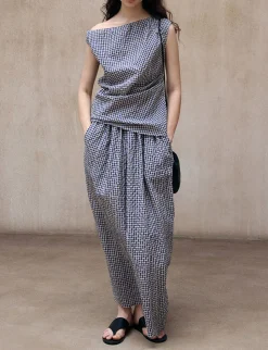 Gingham Cocoon Skirt-PREORDER