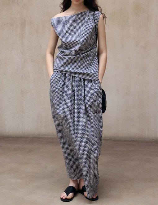 Gingham Cocoon Skirt-PREORDER