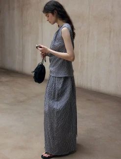 Gingham Cocoon Skirt-PREORDER
