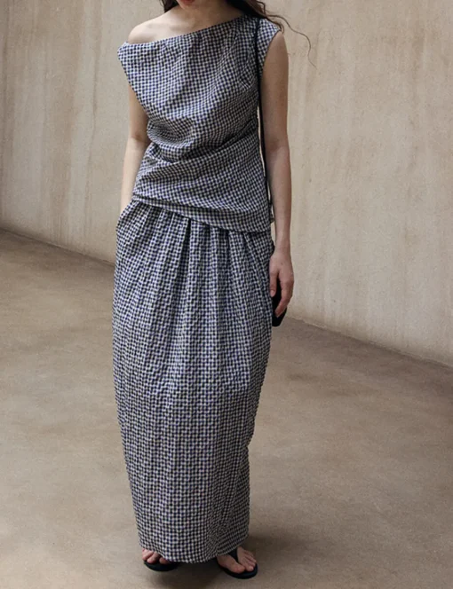 Gingham Cocoon Skirt-PREORDER
