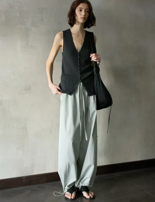 Grey Parachute Pants