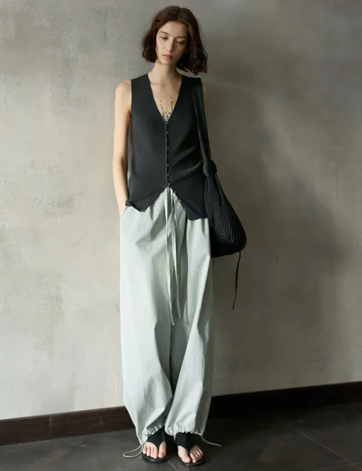 Grey Parachute Pants