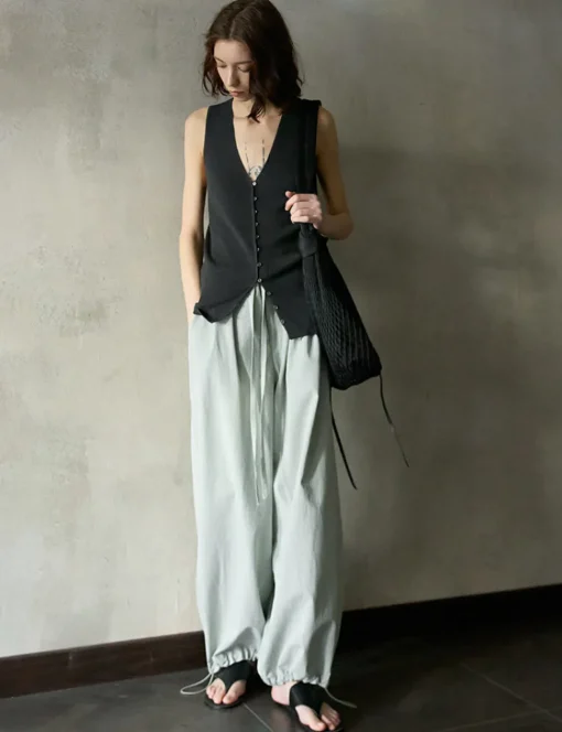 Grey Parachute Pants