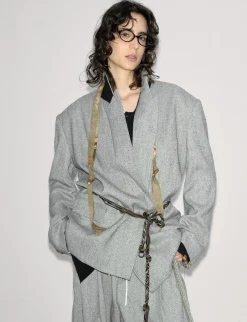 Grey Suit Oversized Blazer