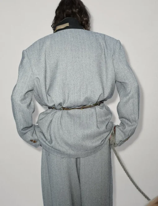 Grey Suit Oversized Blazer